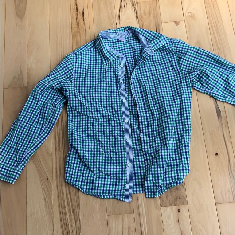 Boys plaid button down dress shirt